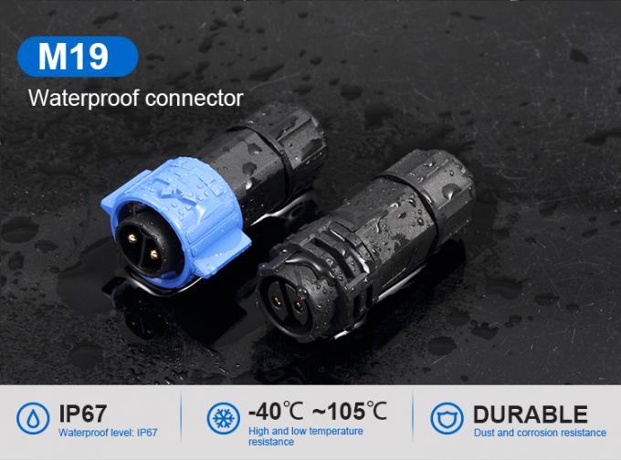 Screw Locking Waterproof Power Connector 3 Pin , IP67 Landscape