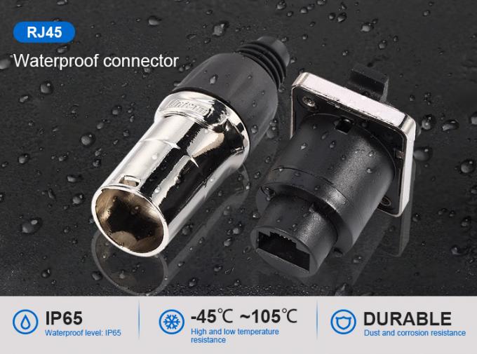 IP65 IP44 RJ45 Waterproof Connector For Outdoor LED Display Signal ...