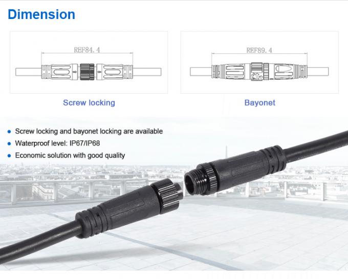 M12 Connector IP67 Overmolded With Male And Female Easy Connection