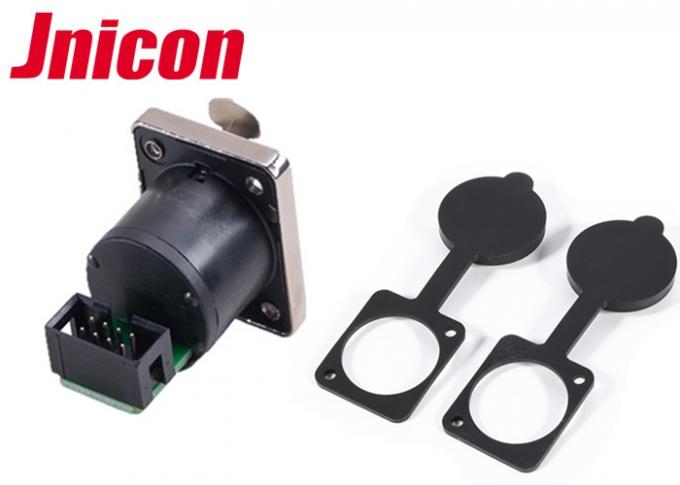 IP65 Waterproof Data Connector , 8 Pin Header Panel Signal Cable Connectors