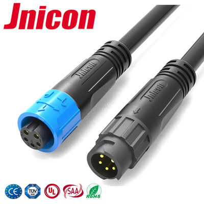 M12 IP67 Waterproof Outdoor Wire Connectors Quick Lock Molded Power Connector