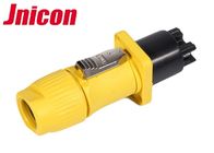 IP44 / IP65 Waterproof Electrical Plug Connectors Yellow And Black Shell