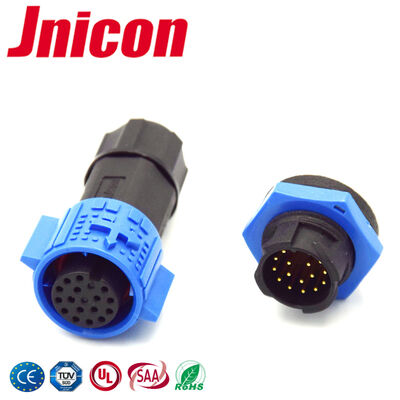 M19 12 Pin IP67 Circular Connectors 5A Quick Plug Socket PA66 Material