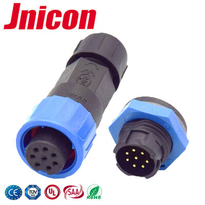 IP68 Push Lock 8 Pin Waterproof Connector 300V M16 Circular Connector