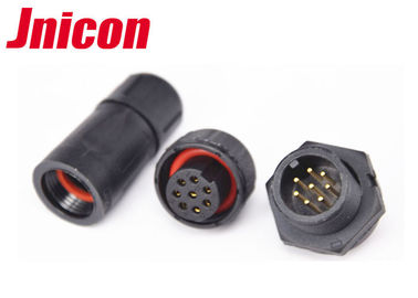 Black Waterproof DC Connector Plug And Socket 8 Pin LED Lighting Panel Mount IP67