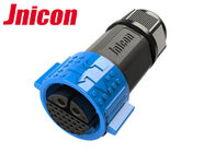 High Voltage Waterproof Data Connector M25 20 Pin IP67 Panel Mount Blue Color