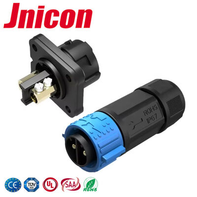 50A M25 2 Pin Circular Power Connector IP67 Electrical Wire To Board Connectors