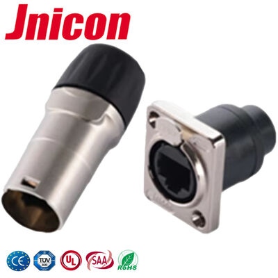-25℃ - 80℃ RJ45 Connector IP44/IP65 Waterproof Signal Panel  Mount Connector