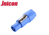 Blue 3 Pin IP65 LED Connector Plug Socket 20A IP65 High Safety Easy Assemble