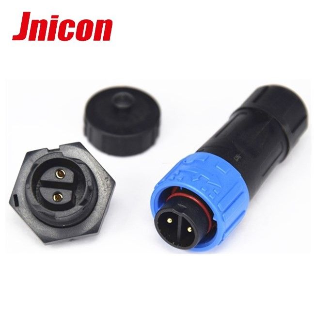 Dust Cap Industrial Power Cable Connectors 2 Pin IP67 Electrical Panel Mount