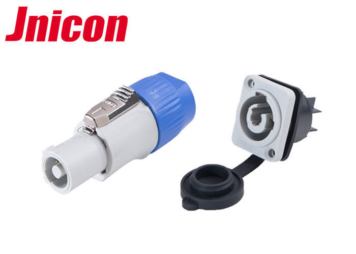 3 Pole Waterproof LED Connectors , Gold - Plated 20A PowerCon Connector