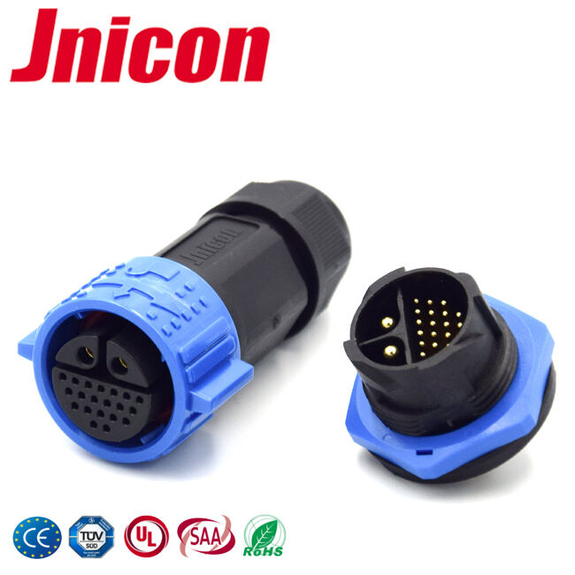 20A 300V Power Signal Connector M19 2+20 Pin Cable To Board IP67 Waterproof Connector