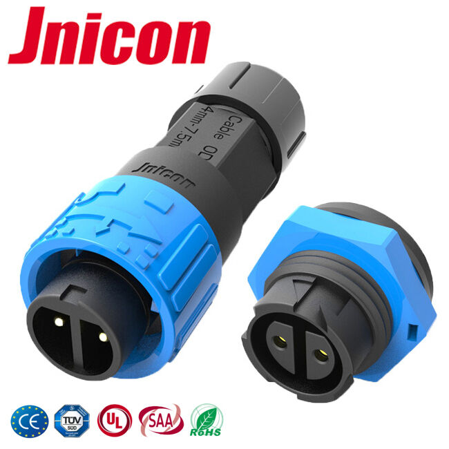 M16 -40℃~105℃ Waterproof 2 Pin Power Connector 10A Outdoor Male Female Connector