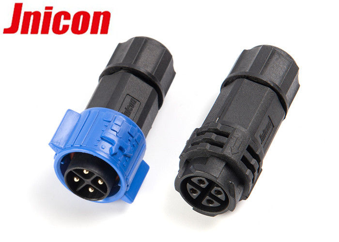 Male And Female Waterproof Bulkhead Connectors 4 Pin Push Locking Connection