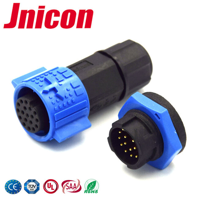 IP67 12 Pin Plug And Socket M19 5A Low Voltage Waterproof 300 Volt Circular Connectors