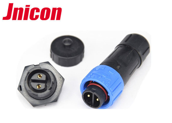 M16 2 Pin Waterproof Connector LED IP67 Push Locking With Dust Cover
