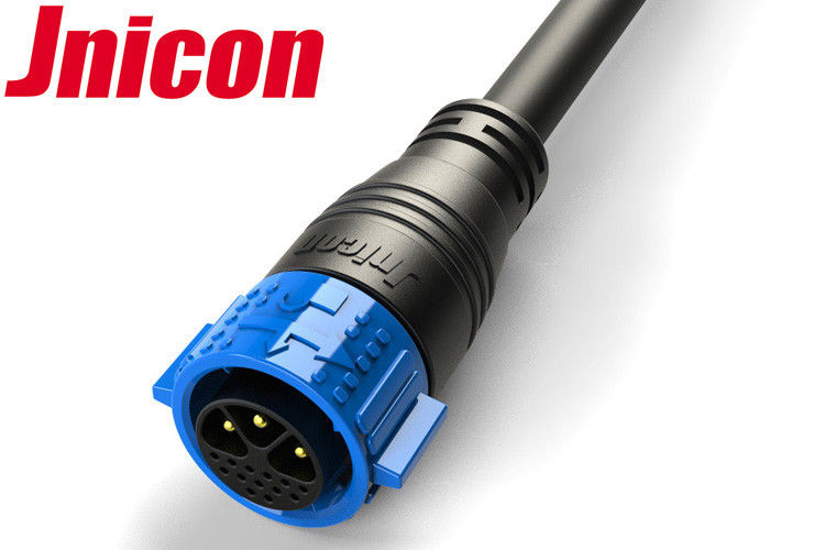 Jnicon IP67 Plug Electrical Connectors 3 Power 13 Signal Push Locking With Cable