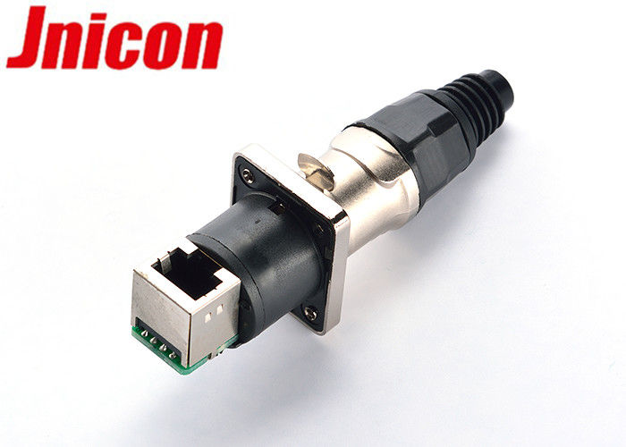 Easy Pull Push RJ45 Waterproof Connector , RJ45 Panel Mount Ethernet Connector 90 Degree