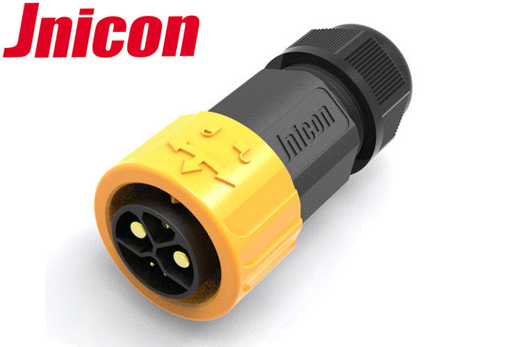 IP67 M23 Push Locking Male Waterproof Cable Connector Silicone Seal For Charging