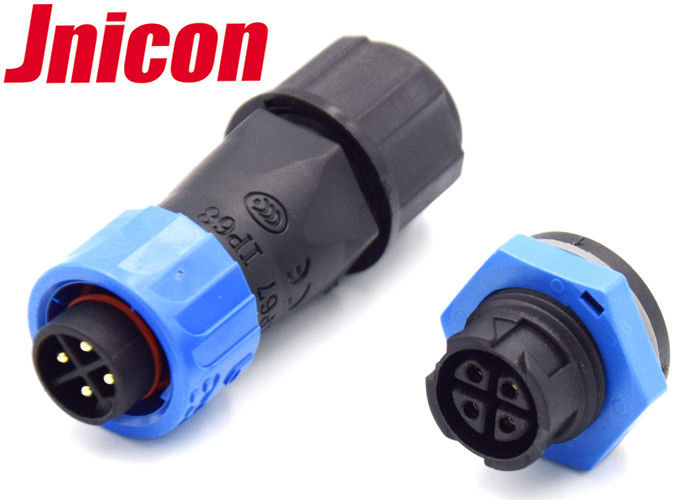 Male Gender Panel Mount Power Connector , 4 Pin Female Waterproof Power Cable Connectors