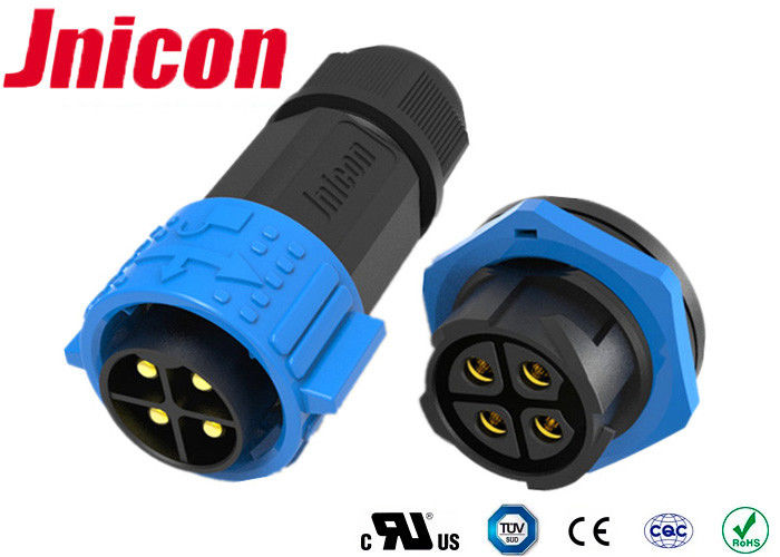 Male To Female High Current Electrical Connectors 4 Pin 30A Jnicon M25 Easy Assembly
