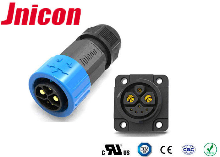 High Current 30A/50A Waterproof Data Connector 5 Pin Push Lock Mating For Lithium Battery