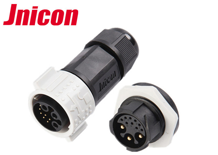 Panel Mount Electrical Round Multi Pin Connectors 3 Pin Power And 9 Pin Signal