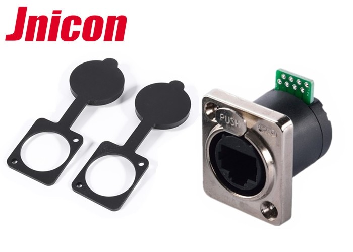 Dust - Proof 8P8C RJ45 Connectors Waterproof IP65 PCB Signal Panel Mount