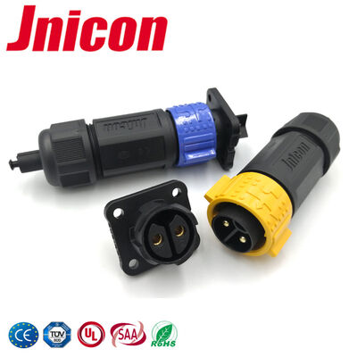 IP67 Power Connector 2 Pin Plug And Socket Connectors  PA66 Material For Industrial Automation