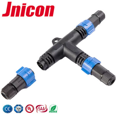 M19 IP67 Solar Connectors T Type 500V High Voltage Waterproof Connector Push Lock