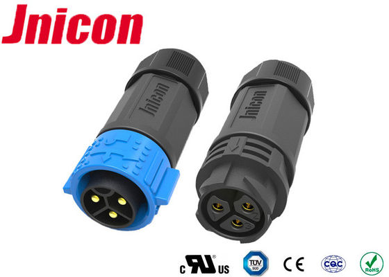 Wire To Wire Circular High Current Waterproof Connectors 3 Pole PPA Material